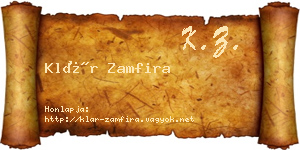 Klár Zamfira névjegykártya